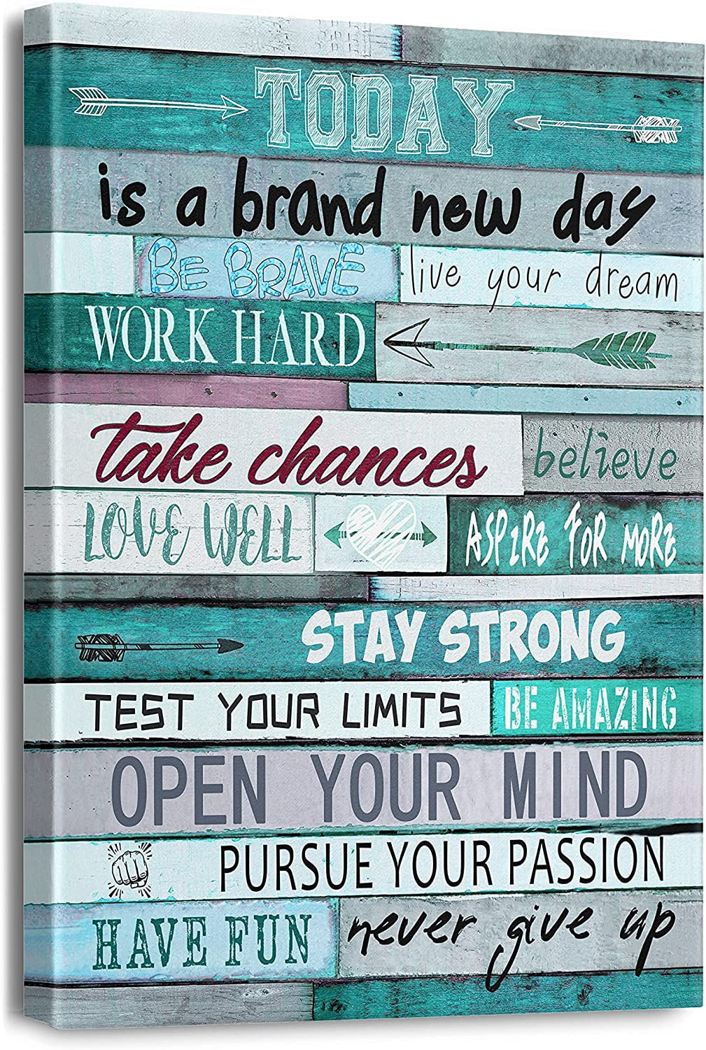Inspirational Wall Art for Office Motivational Poster Quotes Teal Wall