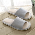 thumbnail image 4 of Men Women Home Slippers Shoes Anti-slip Soft Sole Slippers Indoor Floor Cotton Linen Open Toe Home Sandals, 4 of 8