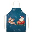 thumbnail image 2 of Christmas Apron Cartoon Christmas Pattern Strap Design Wear-Resistant Anti-oil Fadeless Dirt-resistant Washable Versatile Decorative Christmas Apron for Kitchen, 2 of 3
