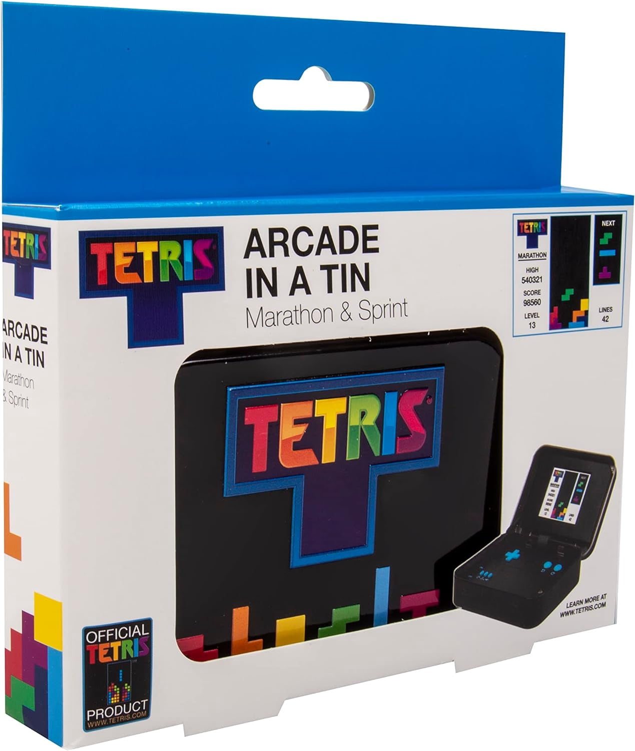 Fizz Creations Tetris Arcade in a Tin Handheld Retro Gaming Original Gameplay and Sounds