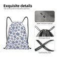 thumbnail image 4 of Saiise Dark Blue Snowflakes Pattern Sports Drawstring Backpack - String Swim Gym Bag with Wet Proof Pocket for Women&Men-Small, 4 of 6