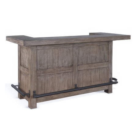 Yael Bar Cabinet Table, Shelves, Pull Out Tray, 80 Inch, Taupe Brown