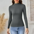 thumbnail image 5 of LEBONYARD Women's Trendy Turtleneck Chic Groove Ribbed Striped Solid Colored Long Sleeve Pullover Casual Ladies Loose Warm Fitting Fall Winter Tops, 5 of 9