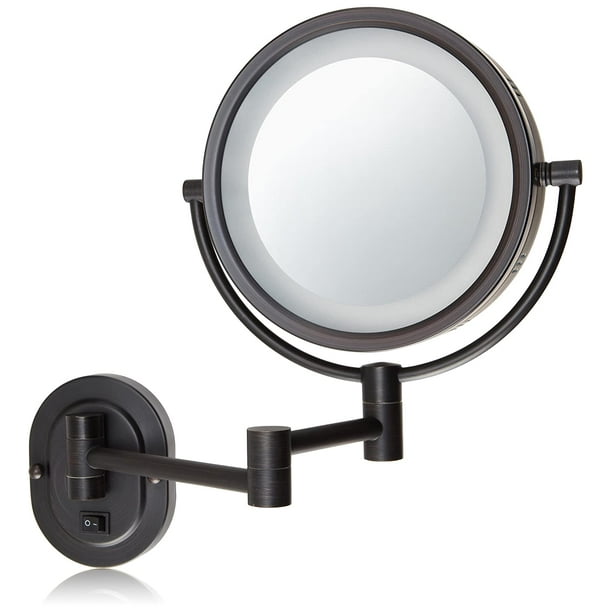 Hl65bzd 8 Inch Lighted Direct Wire Wall Mount Makeup Mirror With 5x Magnification Oil Rubbed Bronze Com Hl65bzd 8 Inch Lighted Direct Wire Wall, Oil Rubbed Bronze Lighted Make Up Mirror