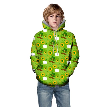 

CHAOLEI Autumn And Winter St. Patricks s Day Casual Fashion New Hot Full Print Long Sleeve Hoodie Trend For Boys And Girls Hoodies -Orange 7-8 Years