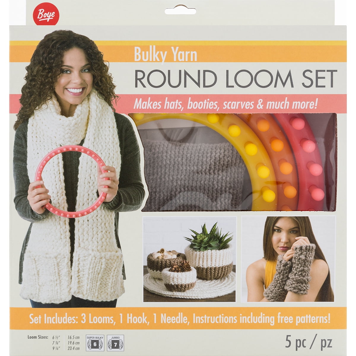 9.5 Boye Round Knitting Loom Set and 11.5 D 7.5 7pc 5.5