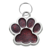 Uxcell Pet ID Tags Cute Paw Shape, 38x38mm Metal Personalized Engraving Up to 5 Lines for Pet Dog ID Tags (Deep Red)