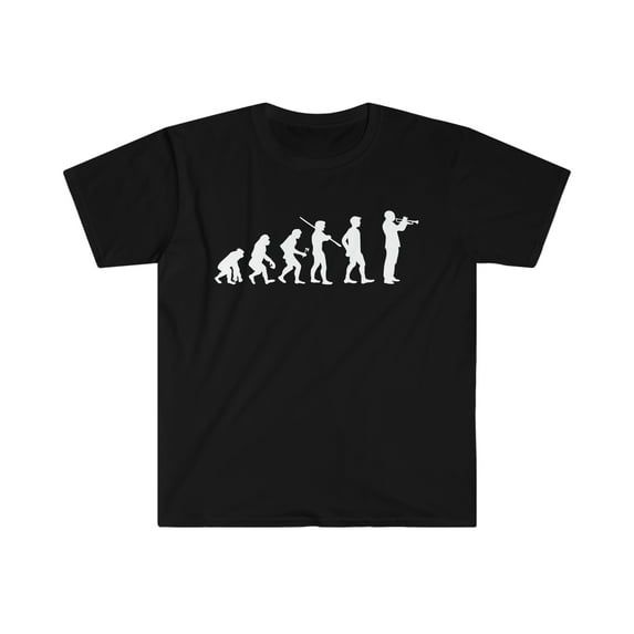 Human Evolution Trumpet Player Unisex T-shirt S-3XL