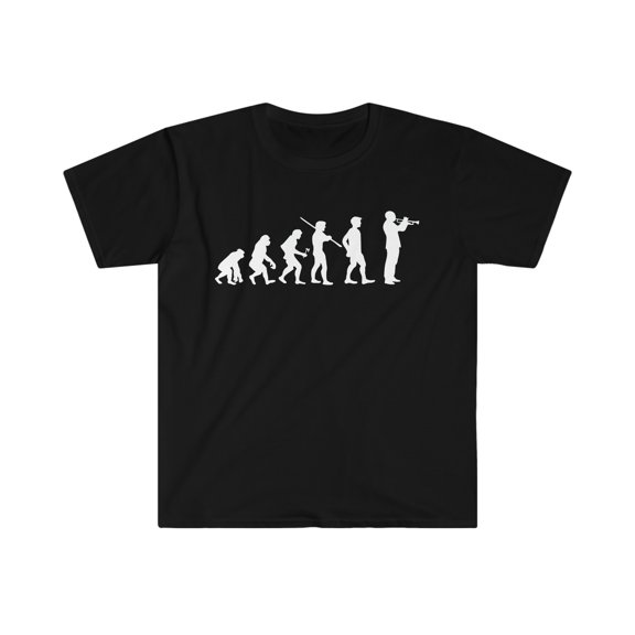 Human Evolution Trumpet Player Unisex T-shirt S-3XL