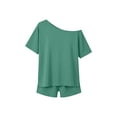 thumbnail image 4 of Sevevn Women’s Casual Set Short Sleeve Off Shoulder Top and Shorts Set Lightweight Breathable Loose Fit Two Piece Outfit, 4 of 9