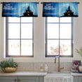 thumbnail image 4 of LALILO Kitchen Curtain Valance Tropical Flowers Palm Leaves Rod Pocket Window Curtain 52"x 18" Set of 2, 4 of 7