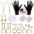 thumbnail image 1 of Kit de 42 piezas para piercings de tatuajes, anillos para cejas, ombligo, labios, nariz y lengua, 1 of 5