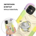 thumbnail image 4 of Protective Defender Case for iPhone 11 6.1 inch 2019, Allytech Drop Protection Car Mount Ring Kickstand Hard PC and Silicone Shockproof Cover with Tempered Glass Screen Protector[1 PCS], Rainbow White, 4 of 6
