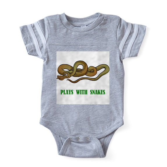 CafePress - Plays With Snakes.T... - Cute Infant Baby Football Bodysuit