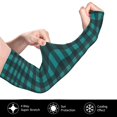 thumbnail image 2 of Balery Teal On Black Plaid Mangas Refrescantes para Brazos para Hombre y Mujer – Transpirables y Absorbentes de Humedad para Mujeres, Hombres y Niños, 2 of 7