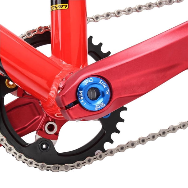 MUQZI CNC MTB Road Bike M19 Tornillos de la tapa del cigüeñal Tapa del perno del juego de bielas (Azul)