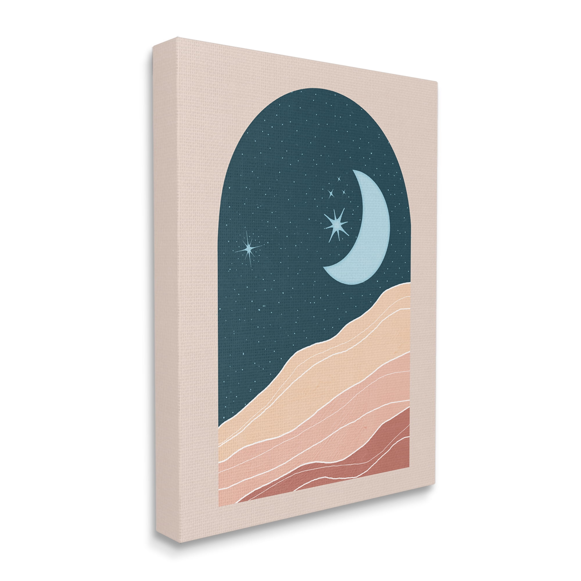 Stupell Industries Rocky Night Dunes Constellated Crescent Moon ,30 x 40, Design by Nina Blue
