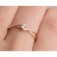 thumbnail image 6 of vylahjewellery 10K Yellow Gold Plated Solitaire Round Cut Moissanite Diamond Rings Minimalist Twist Band Engagement Rings, 6 of 7