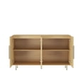 thumbnail image 5 of Fluted Sideboard Buffets Cabinet with Doors, Modern Black Credenza with Adjustable Shelves, Storage Console Table for Living Room, Entryway, Wood, 5 of 6