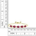 thumbnail image 3 of Gem Stone King 7.76 Ct Red Created Ruby E-F Lab Grown Diamond 18K Yellow Gold Plated Silver Bracelet for Women, 3 of 4