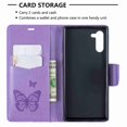 thumbnail image 4 of Dteck Case For Samsung Galaxy Note 10 Fashion Wallet Purse 3D Embossed Butterflies Premuim PU Leather Flip Cover Ultra Slim TPU Inner Bumper Hand Strap Magnetic Card Slots Violet, 4 of 5