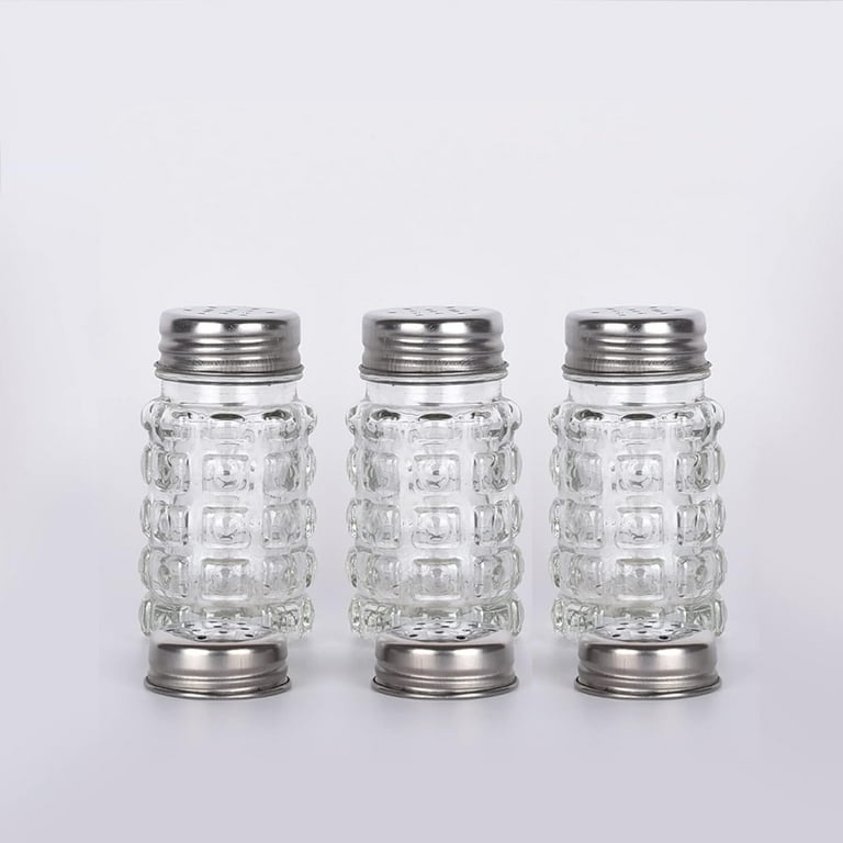 Retro Style Salt and Pepper Shakers with Stainless Tops, Durable