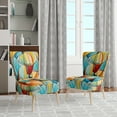 thumbnail image 2 of Designart "Colorful 0 Mid Century Abstract quintessence I" Multi-Color Mid-century Upholstered Accent Chair - Mid-Century Modern Arm Chair For Bedroom, 2 of 5