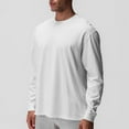 thumbnail image 2 of FAIWAD Men's Long Sleeve Cotton Tops Solid Color Round Neck Tees Classic Casual T-Shirt Lightweight Sweatshirt, 2 of 9