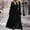 Black, variant on Party Dresses for Women, Long Sleeve Spring Fall V Neck Casual Maxi Dresses Black Size XL
