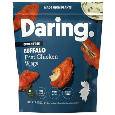Daring Plant-Based Frozen Buffalo Chicken Breast Pieces, Vegan, 8 oz, 27 Count