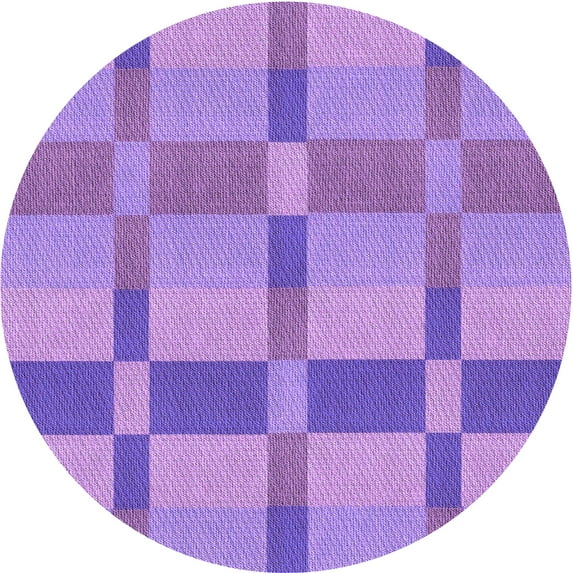 Ahgly Company Indoor Round Patterned Violet Purple Area Rugs, 6' Round