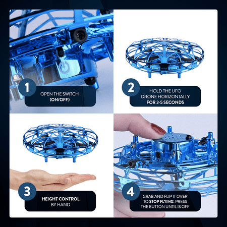 World Tech Toys Intelli Sense Motion Sensing Aerial Drone w/USB Charger & 2 x Spare Rotors