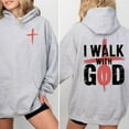 thumbnail image 2 of I Walk With God Hoodie – 2-Sided Christian Pullover – Faith-Based Streetwear Fleece Hoodie – Unisex Casual Gift for Men & Women, 2 of 6
