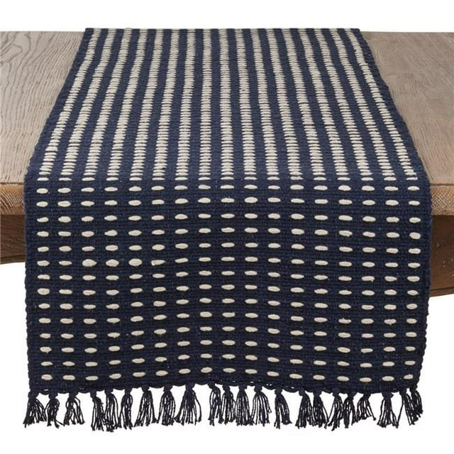 SARO 6269.NB1672B Chemin de Table Rectangulaire Tissé 16 x 72 Po. - Bleu