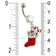 thumbnail image 2 of Christmas Belly Ring With Dangling Stocking, 2 of 2