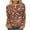 #381-Rose Gold, variant on ICHUANYI 3/4 Sleeve Shirts for Women Spring Printed Crewneck Casual Fashionable Tops Loose Three Quarter Length Blouses