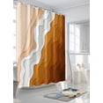 thumbnail image 3 of Fsddascl Orange Coastal Beach Shower Curtain Set - Small 36" x 72" Bathtub Curtain with 12 Hooks, Rustic Abstract Sea Waves Striped Waterproof Fabric Stall Shower Curtains for Bathroom/Bathtub, 3 of 6