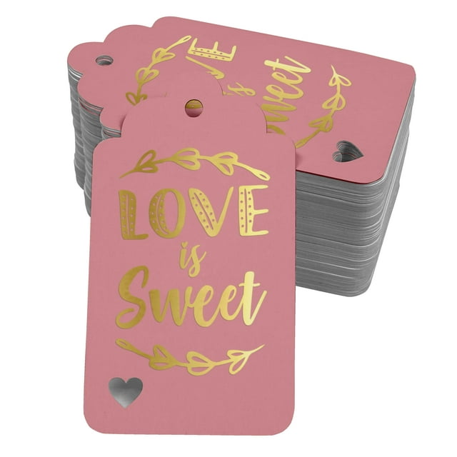 Inkdotpot Gold Foil Paper Hang Tags Love Is Sweet Wedding Favor Tags 100 Pack