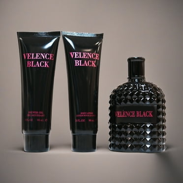 Velence Black Shower Gel (3FL.OZ), Body Lotion(3FL.OZ), and Perfume Set – Fragrance Gift Set for Women