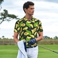 thumbnail image 5 of Balery Fresh Avocado Printed Men’s Short Sleeve Polo Shirt, Midweight Men's Shirt,Golf Polo shirts -Small, 5 of 8