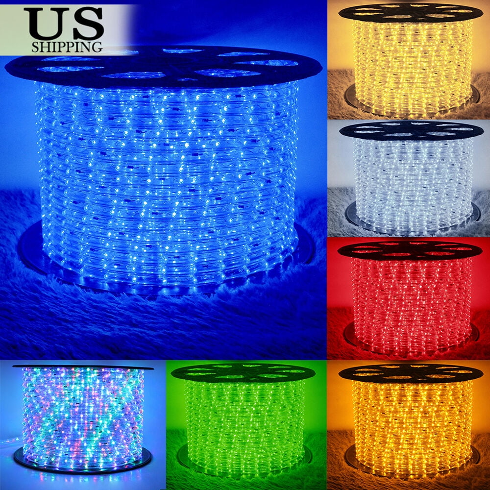 Details about   100/300ft LED Rope Light In/Outdoor Cuttable Flexible Lights Strip Garden Party 