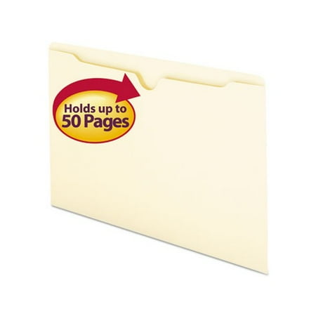 Manila File Jackets 1-Ply Straight Tab  Legal Size  Manila  100/Box