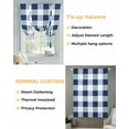 thumbnail image 3 of Navy Blue Plaid Tie Up Curtains for Window, Thermal Insulated Balloon Shade Adjustable Rod Pocket Curtains Valance Panels for Kitchen Bathroom Cafe 42 x 54 Spring Farmhouse Buffalo Checkered, 3 of 6