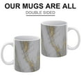 thumbnail image 3 of 11 Oz White and Gold Marble Ceramic Coffee Mug - Decorative Tea Cup for Home or Office, 3 of 8