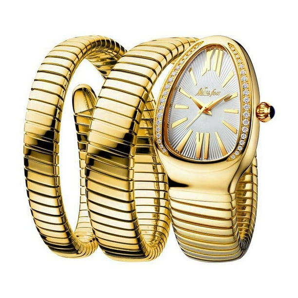Reloj de pulsera de tres círculos con diseño de serpiente y espíritu de serpiente personalizado a la moda