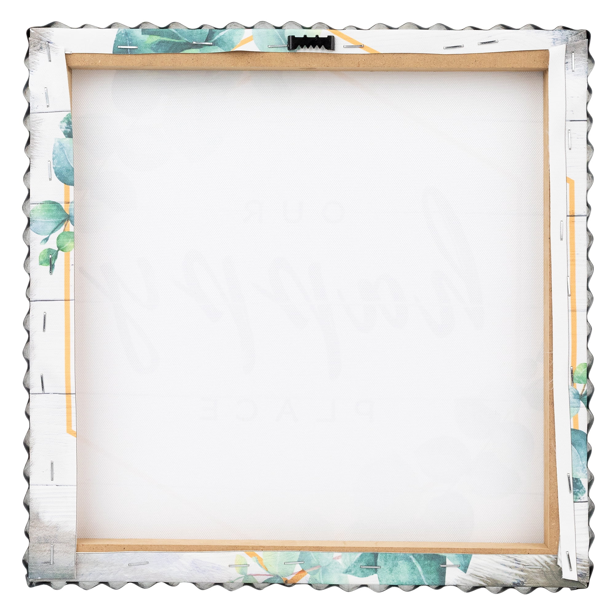 Northlight Our Happy Place Metal Framed Canvas Wall Sign - 12" x 12" - White and Green