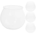 thumbnail image 1 of OULII 4Pcs Plastic Tank Round PET Small Fish Bowl for Home Decor, 1 of 7