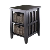 Side Table with 2 Foldable Baskets