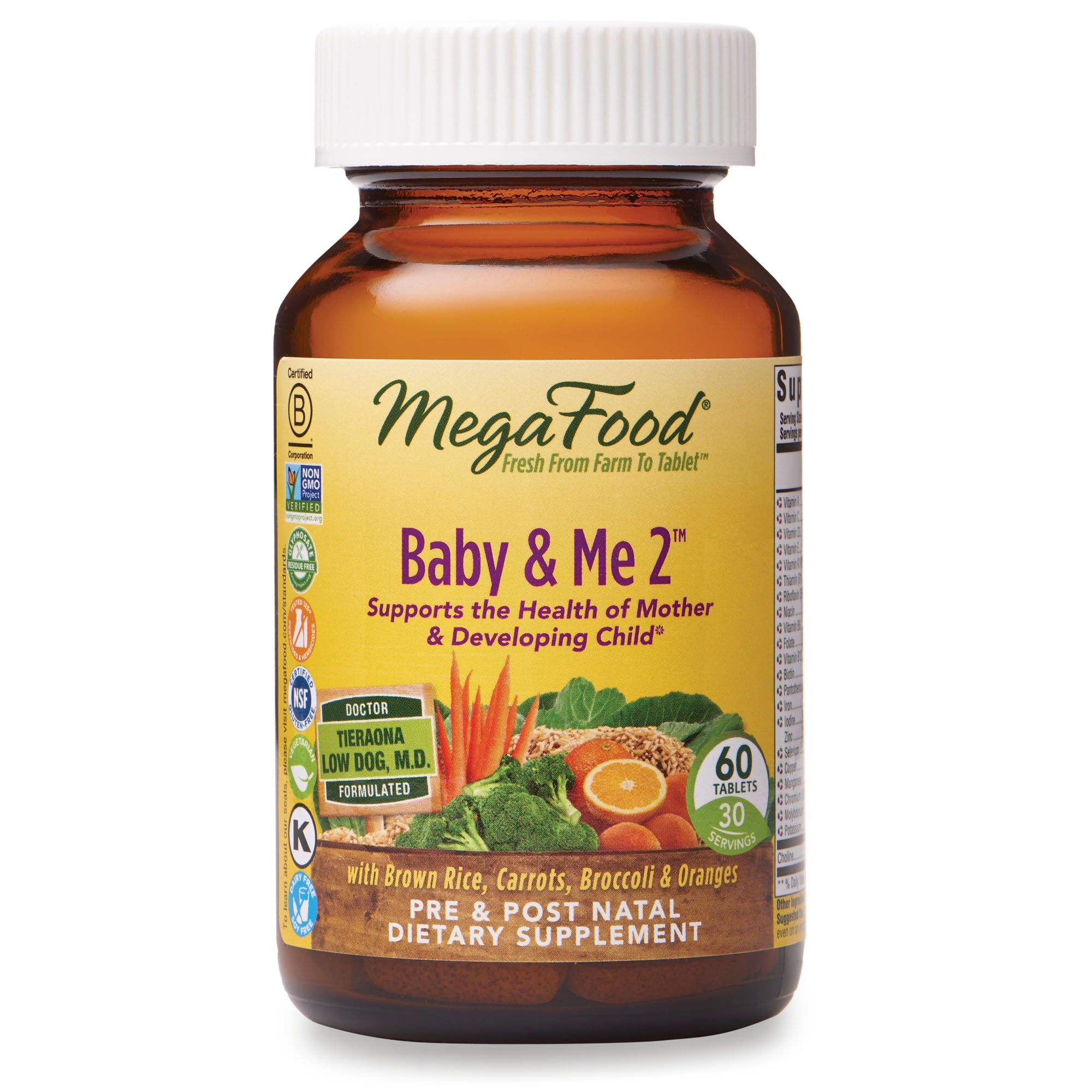 MegaFood, Baby & Me 2, prenatal vitamin with choline, iron, active form