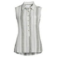 thumbnail image 4 of Time And Tru Women's Sleeveless Henley Shirt, 4 of 5